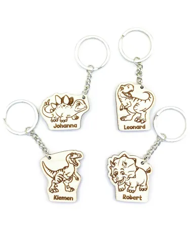 Porte-clés dinosaure personnalisé avec prénom – 8 modèles