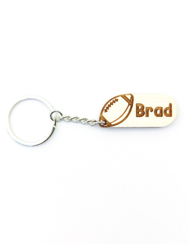 Porte-clés personnalisé avec ballon et prénom gravé à côté