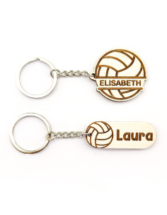 Two volleyball keychains showing different personalized layouts 2