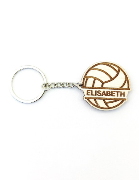 Custom keychain with volleyball design and engraved name
