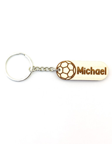 Llavero grabado con nombre junto a un balón de balonmano