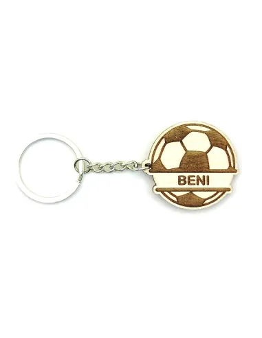 Porte-clés football personnalisé avec prénom gravé sur le ballon