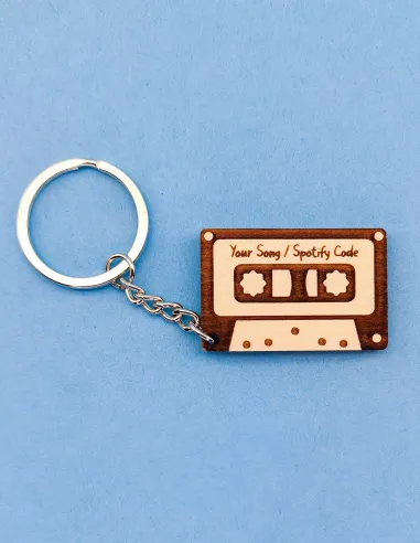 Personalized Cassette Keychain with Song Name or QR Code