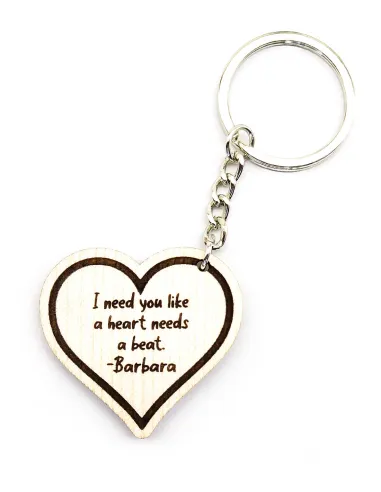 Custom heart keychain gift for partner or loved one