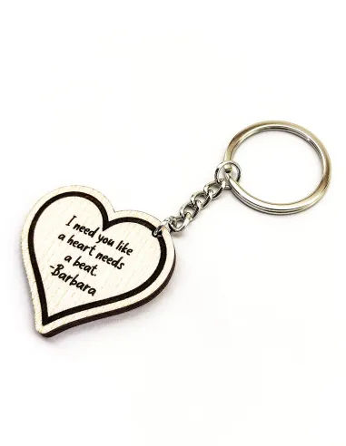 Custom heart keychain gift for partner or loved one