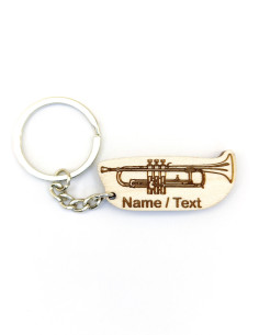 Custom trumpet keychain with engraved name or message 2