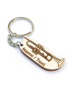 Custom trumpet keychain with engraved name or message