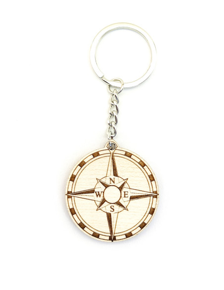 Gepersonaliseerde kompassleutelhanger voor reisliefhebbers