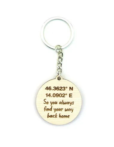 Personalized compass keychain gift with custom back engraving