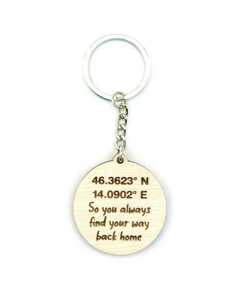 Llavero brújula personalizado con texto grabado