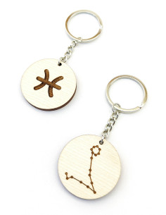 Pisces Zodiac Keychain with Custom Text – Personalized Gift