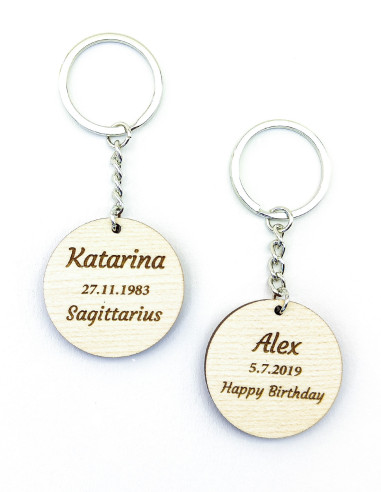 Llavero Sagitario con texto personalizado y dos diseños