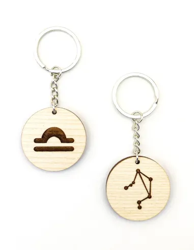 Custom astrology keychains for Libra with constellation and symbol options