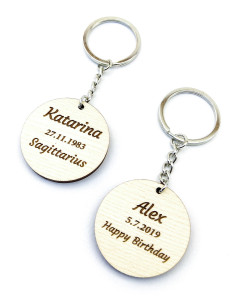Two personalized Leo keychains with different zodiac designs 2