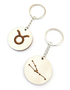 Personalized Taurus keychains in two zodiac styles