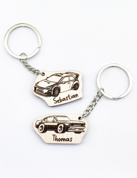 Personalized keychain gift set for car lovers