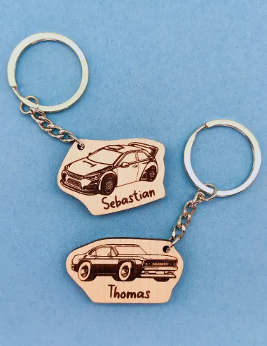 Custom car keychains in two different styles