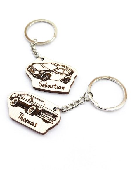 Car Keychain with Custom Name – Gift for Car Lovers