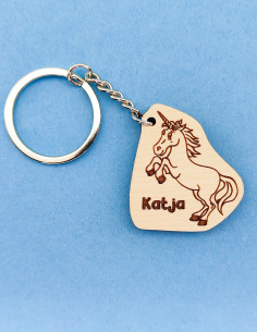 Unicorn keychain with engraved custom name for kids 2