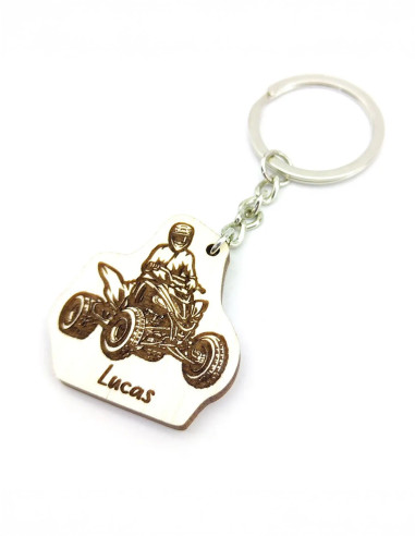 Personalized ATV keychain with sport quad design
