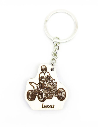 Custom quad rider keychain with engraved name