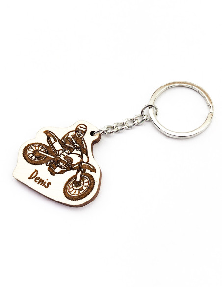 Motocross Keychain with Custom Name – Gift for Riders & Fans