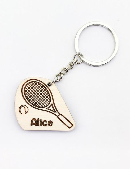 Tennis racket and ball keychain gift for players
