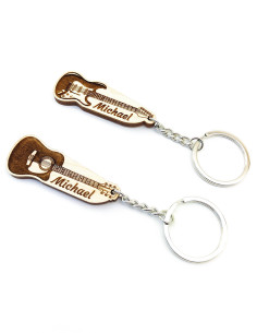 Personalized Guitar Keychain – Custom Name Gift for Guitarists
