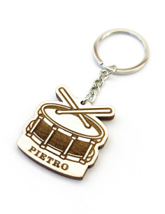 Personalized drum keychain with custom name engraved