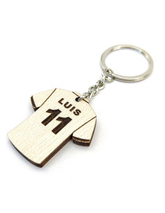 Custom football jersey keychain personalized with name and number