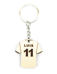 Custom football jersey keychain personalized with name and number 2