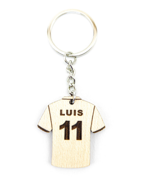 Houten voetbalshirt-sleutelhanger voor spelers en fans