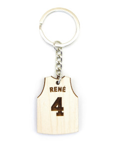Personalized basketball jersey keychain with name and number 2