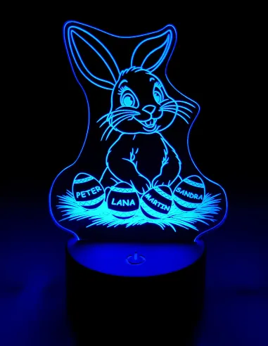 Lampe LED de Pâques avec lapin et prénoms