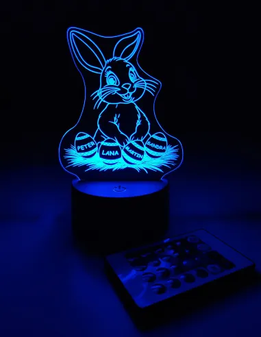 Lampe de nuit personnalisée pour Pâques enfants et famille