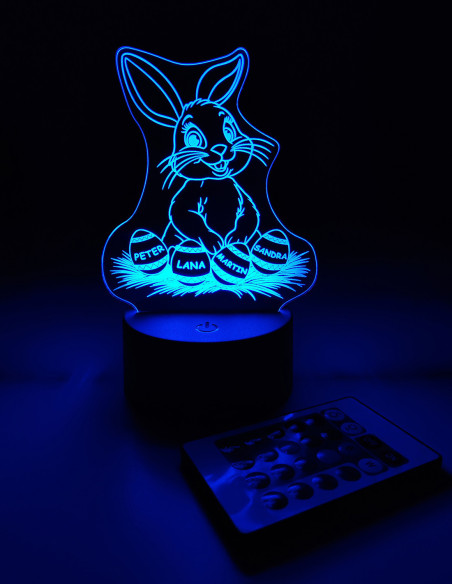 Personalized glowing bunny lamp for Easter décor