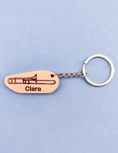 Gepersonaliseerde trombone-sleutelhanger – cadeau voor muzikanten
