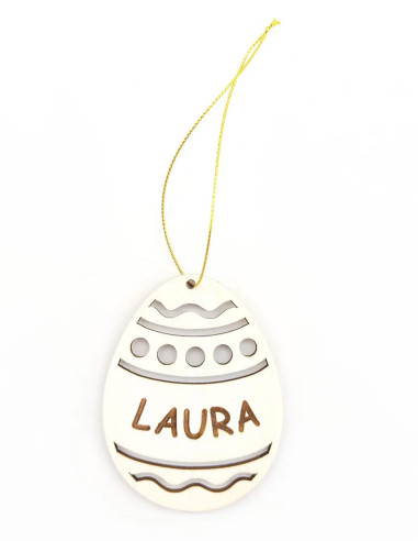 Personalized wooden Easter egg ornament with custom name