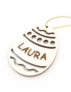 Personalized wooden Easter egg ornament with custom name