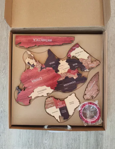 Decorative Wooden World Map – Detailed Travel Wall Art