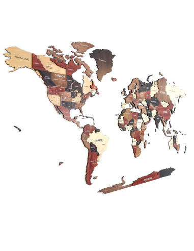 Carte du monde en bois – décoration murale élégante