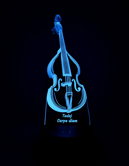 Personalized double bass LED night light with custom name and message