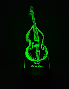 Personalized double bass LED night light with custom name and message 2