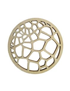 dessous de verre en bois motif bulles ajourées 2