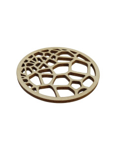 dessous de verre en bois motif bulles ajourées