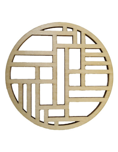 Sous-verre graphique en bois pour tasse ou verre