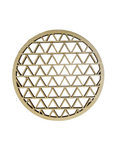 Dessous de verre en bois avec motif de petits triangles découpés 2