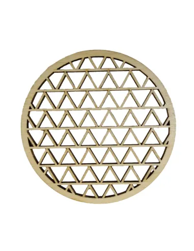 Triangle-pattern laser-cut wooden coaster
