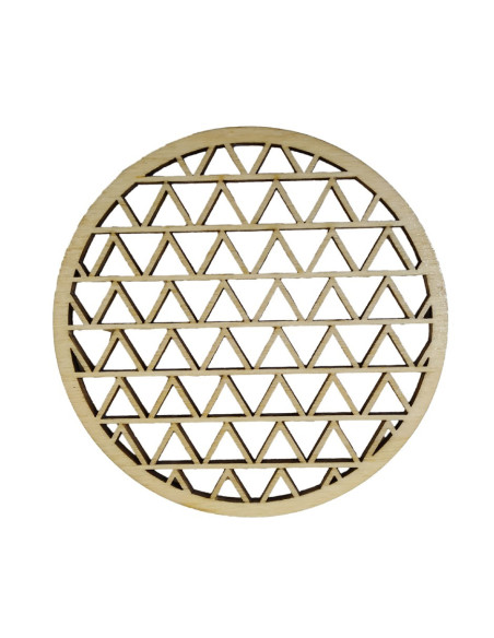 Triangle-pattern laser-cut wooden coaster