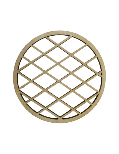 Laser-cut grid-style wooden coaster for cups or glasses